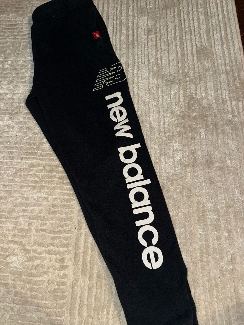 New Balance Black Jogger Sweatpants with White Logo